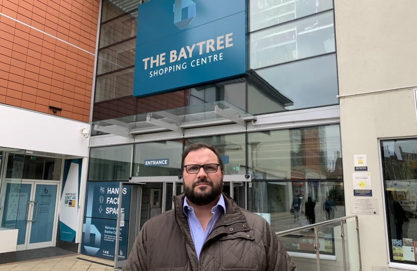 Council Leader Chris Hossack Outside Baytree Centre