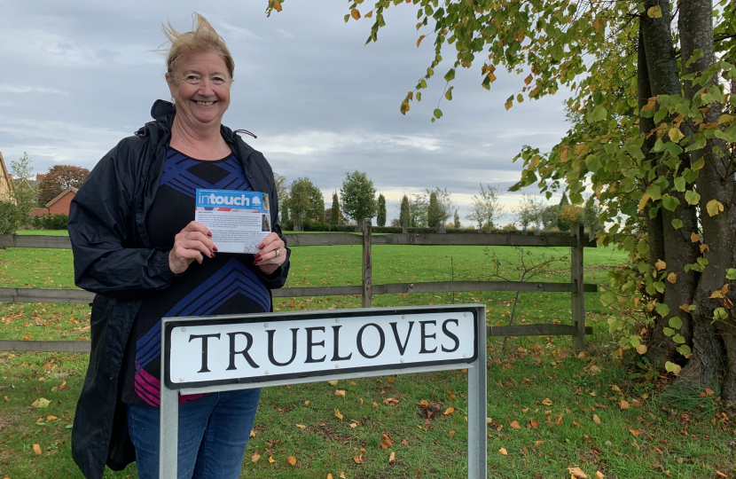 Cllr Noelle Hones out delivering her latest newsletter