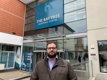 Council Leader Chris Hossack Outside Baytree Centre