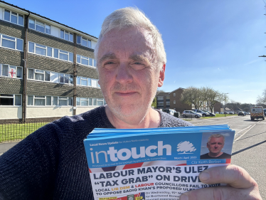 Cllr Keith Barber delivering in Woodland Avenue